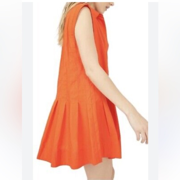 Free People Orange Poplin Collared Dress - Picture 4 of 7